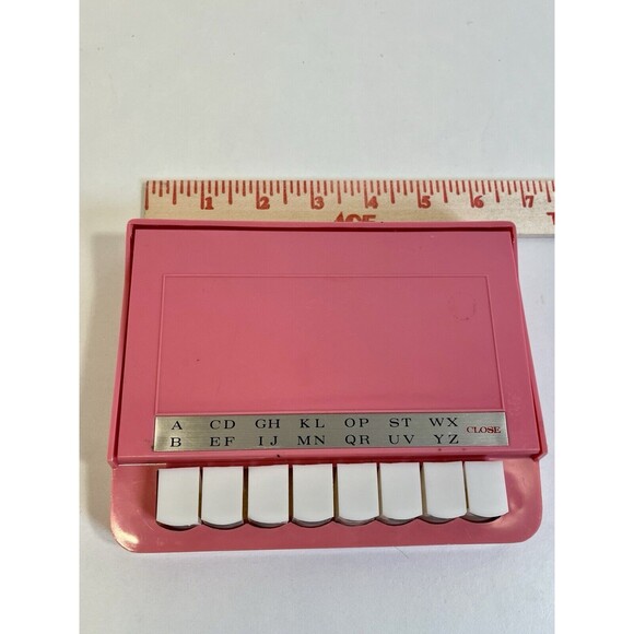 Vtg MCM Push Button Phone Index Pink Plastic Case.Only 1 page.‎ Cute Desk Decor - Picture 5 of 6